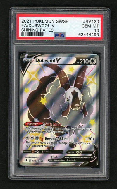 2021 Pokemon Sword and Shield Shining Fates Shiny Vault Dubwool V #SV120 PSA 10