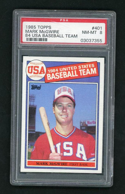 1985 Topps '84 USA Baseball Team Mark Mcgwire #401 PSA 8