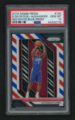 2018 Panini Prizm Red White and Blue Prizm Shai Gilgeous-Alexander #184 PSA 10
