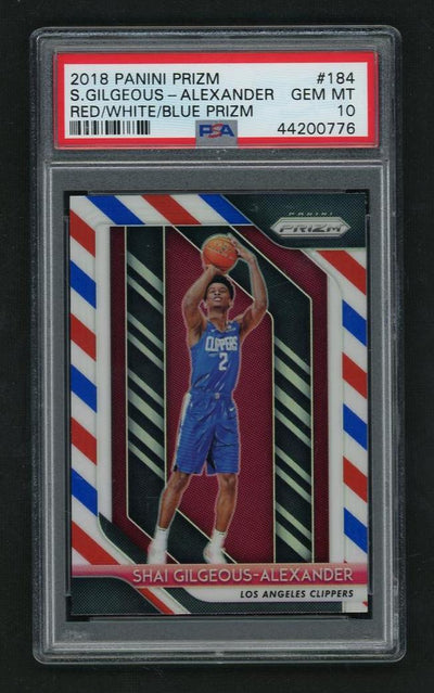 2018 Panini Prizm Red White and Blue Prizm Shai Gilgeous-Alexander #184 PSA 10