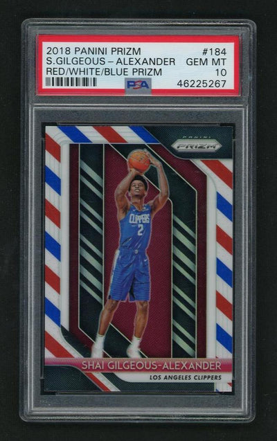 2018 Panini Prizm Red White and Blue Prizm Shai Gilgeous-Alexander #184 PSA 10