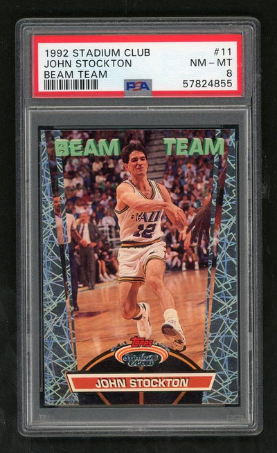 1992 Topps Stadium Club Beam Team John Stockton #11 PSA 8