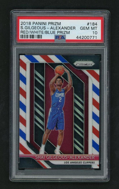 2018 Panini Prizm Red White and Blue Prizm Shai Gilgeous-Alexander #184 PSA 10
