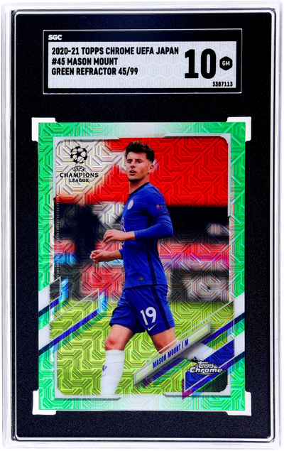 2020-21 Topps Chrome UEFA Japan Green Refractor Mason Mount #45 /99 SGC 10