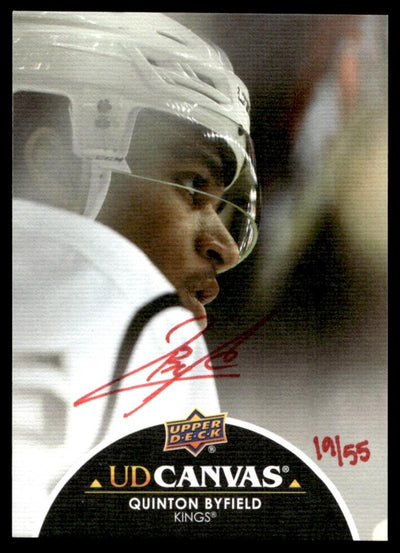 2021 Upper Deck Clear Cut CS-QB Quinton Byfield UD Canvas /55 Kings Auto