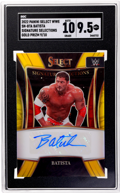 2022 Panini Select WWE Signature Batista Auto SN-BTA /10 SGC 9.5
