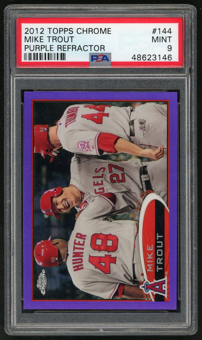 2012 Topps Chrome Purple Refractor Mike Trout #144 PSA 9