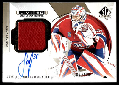 2024 Upper Deck SP Authentic 62 Samuel Montembeault Limited Auto Material /100 Canadiens