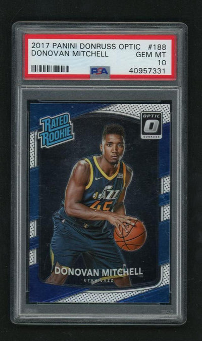 2017 Donruss Optic Rated Rookie Donovan Mitchell #188 PSA 10