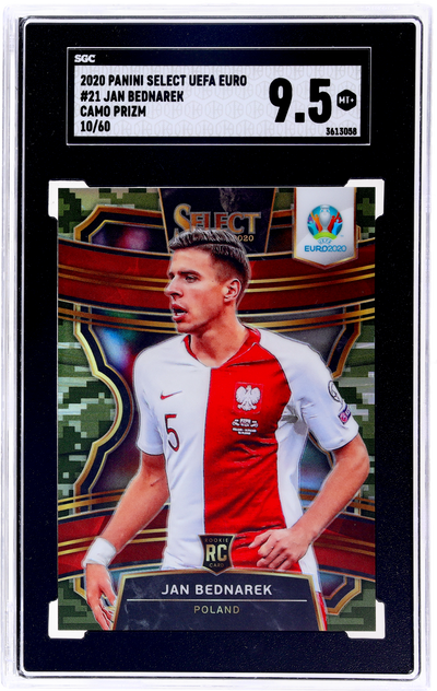 2020 Panini Select UEFA Euro Camo Prizm Jan Bednarek #21 RC /60 SGC 9.5