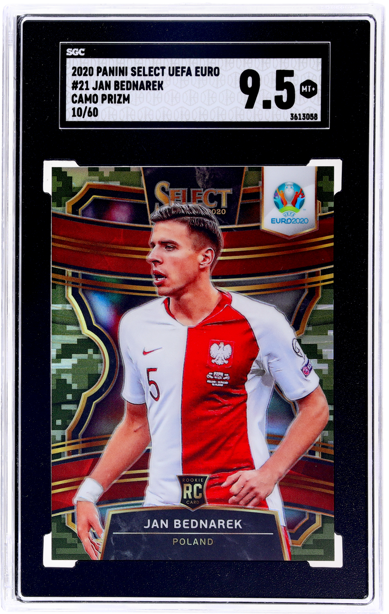 2020 Panini Select UEFA Euro Camo Prizm Jan Bednarek #21 RC /60 SGC 9.5