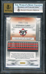 2009 Panini Prestige Draft Picks Light Blue Autograph Stephen Curry #230 /100 BGS 9