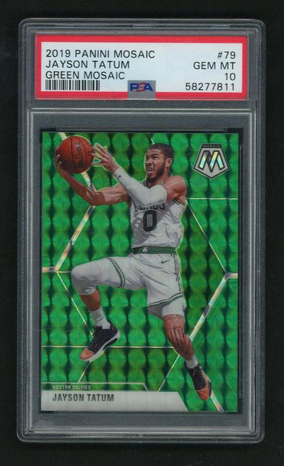 2019 Panini Mosaic Green Mosaic Jayson Tatum #79 PSA 10