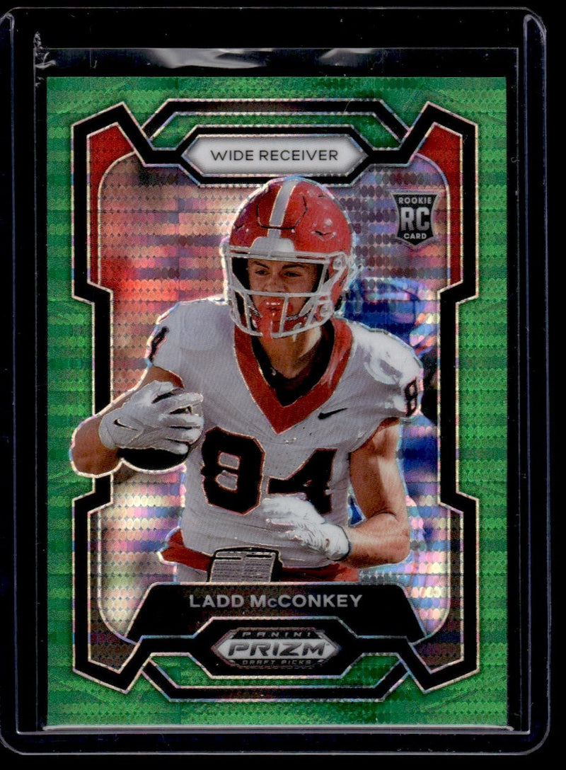 2024 Panini Prizm Draft Picks Green Pulsar Prizm Ladd McConkey #180 RC /25