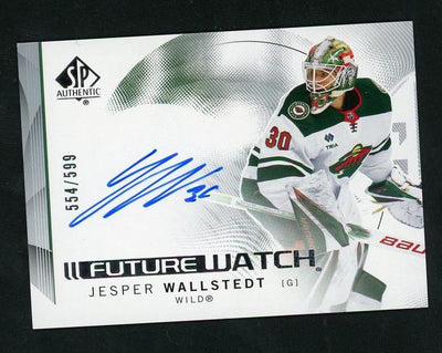 2024 Upper Deck SP Authentic 103 Jesper Wallstedt Future Watch Rookie /999 VG Wild Auto
