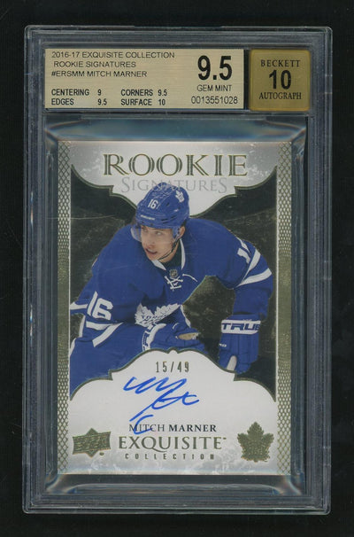 2016 Exquisite Collection Rookie Signature Mitch Marner #ERSMM /49 BGS 9.5