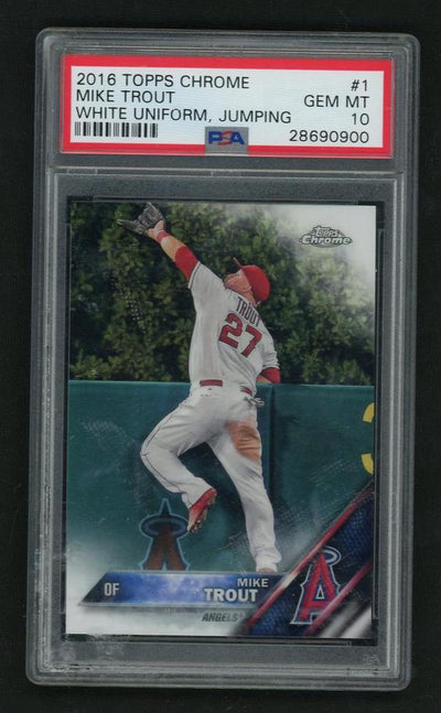 2016 Topps Chrome Jumping Mike Trout #1A PSA 10
