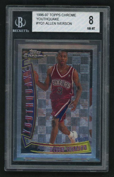 1996 Topps Chrome Youthquake Allen Iverson #YQ1 BGS 8