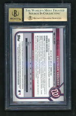 2022 Bowman Chrome CPA-CV Cristian Vaquero Chrome Prospect Autos Yellow Rookie /75 Beckett 9.5 Gem Mint Washington Nationals