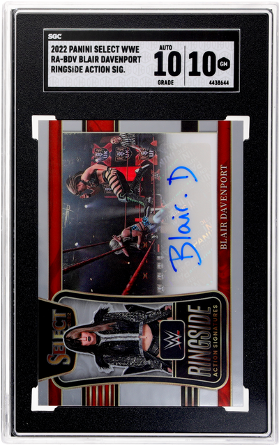 2022 Panini Select Wwe #RA-BDV Blair Davenport Ringside Action Sigs. SGC 10