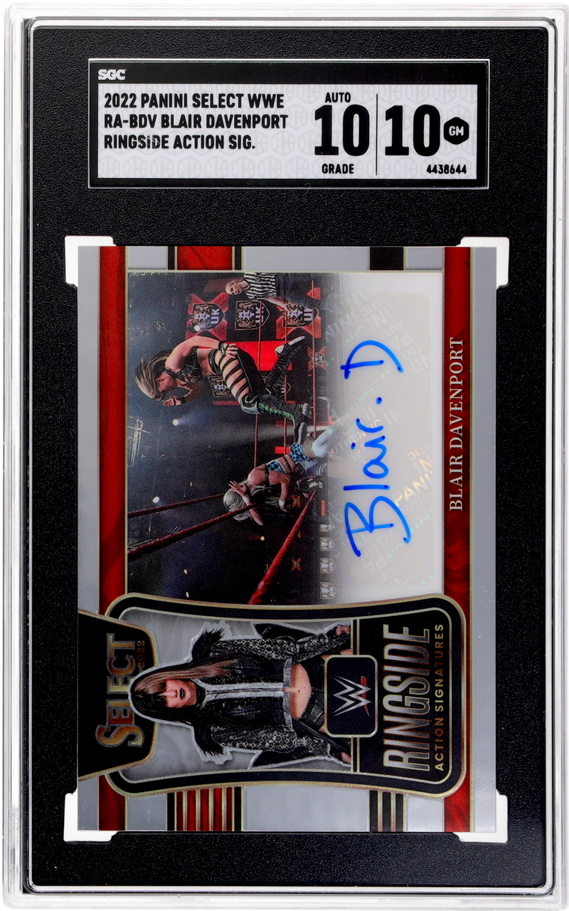 2022 Panini Select Wwe #RA-BDV Blair Davenport Ringside Action Sigs. SGC 10