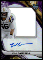 2024 Bowman PJA-WC Will Campbell Prospect Jumbo Relic Autograph LSU