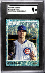 2024 Topps Archives Aqua Sparkle Justin Steele #181 /75 SGC 9