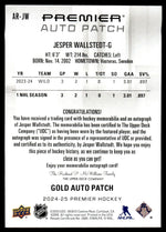 2024 Upper Deck Premier AR-JW Jesper Wallstedt Rookie Auto Patch Gold Rookie /35 Wild