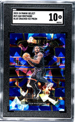2023-24 Panini Select Blue Cracked Ice Cam Whitmore #69 RC SGC 10