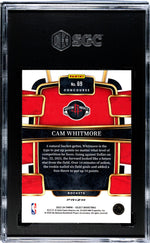 2023-24 Panini Select Blue Cracked Ice Cam Whitmore #69 RC SGC 10