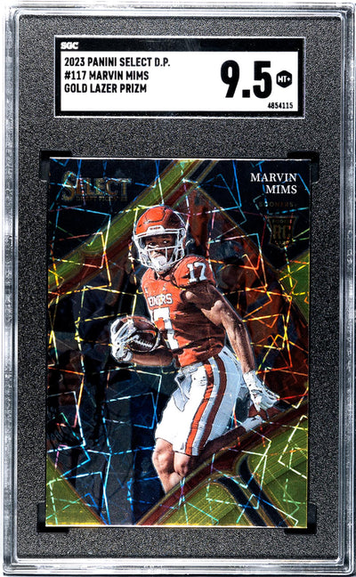 2023 Panini Select D.P. Gold Lazer Prizm Marvin Mims #117 RC SGC 9.5