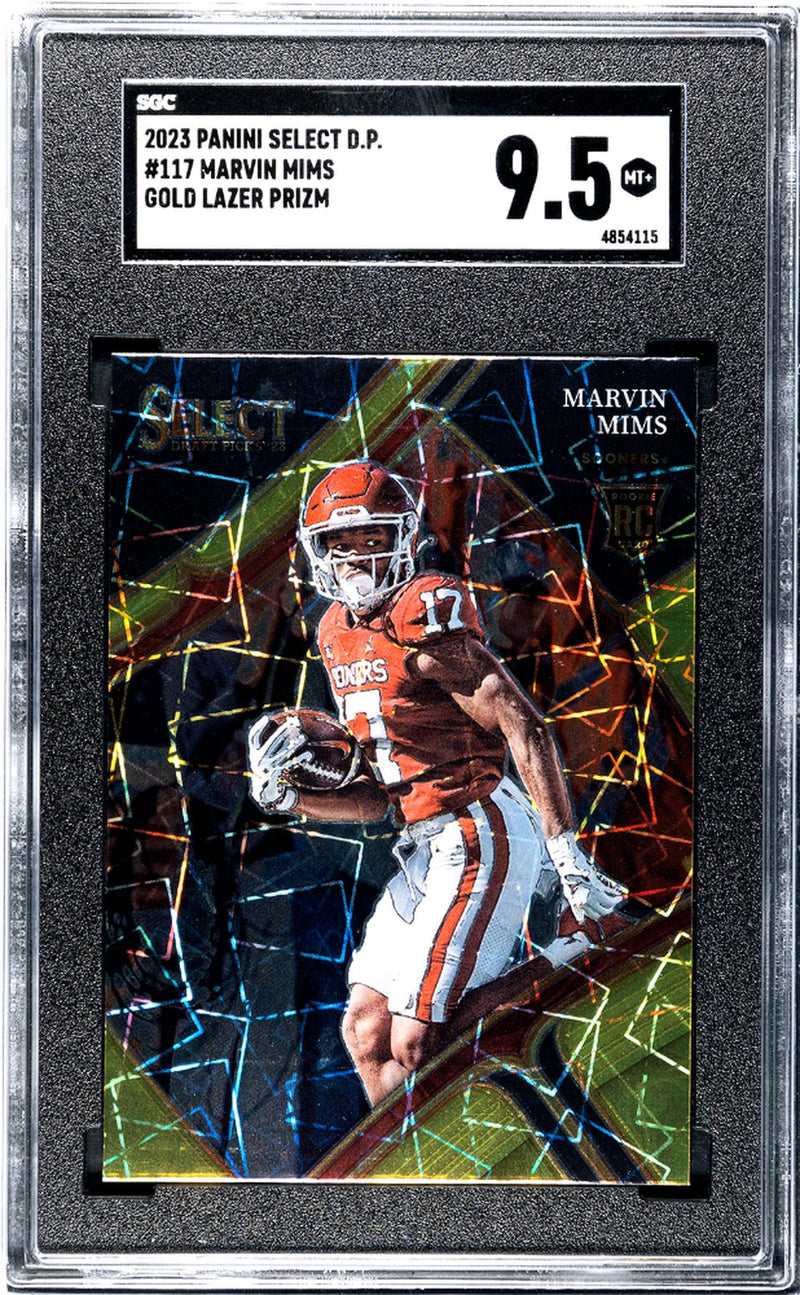 2023 Panini Select D.P. Gold Lazer Prizm Marvin Mims #117 RC SGC 9.5