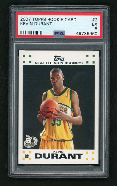 2007 Topps Rookie Card Kevin Durant #2 PSA 5