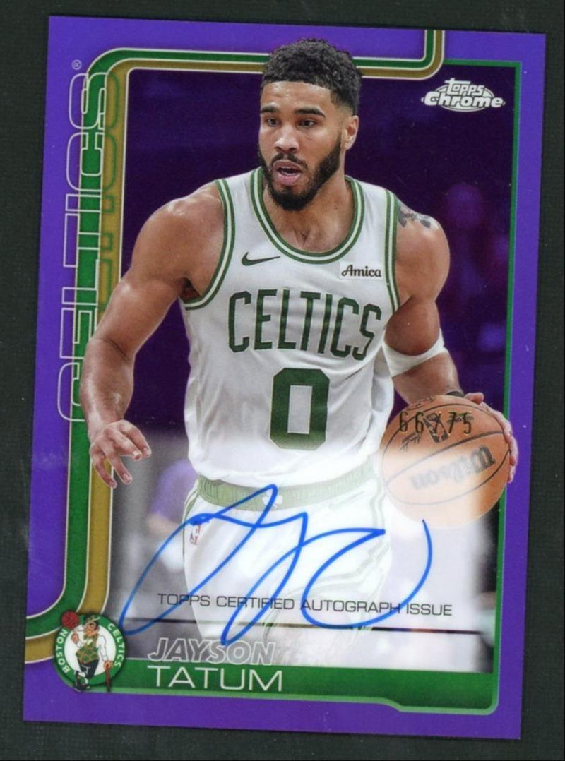 2025 Topps Chrome Chrome Jayson Tatum Purple Refractor Auto /75