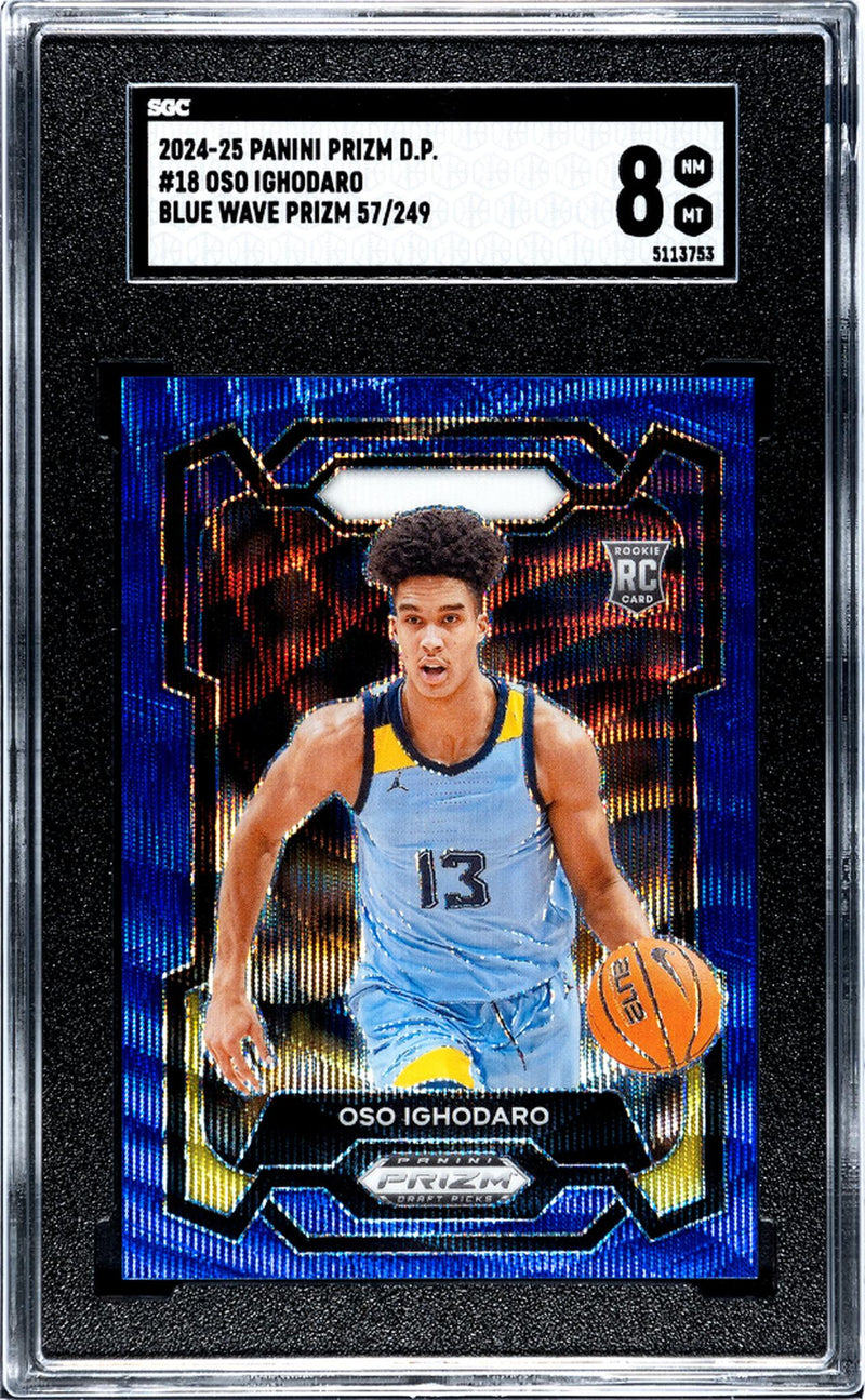 2024 Panini Prizm D.P. Blue Wave Oso Ighodaro #18 RC /249 SGC 8