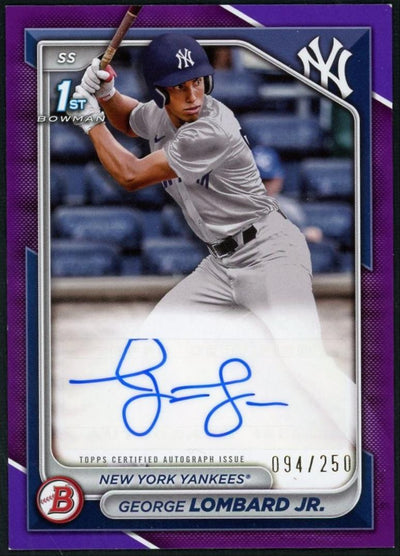 2024 Bowman George Lombard Jr. Paper Auto Purple /250