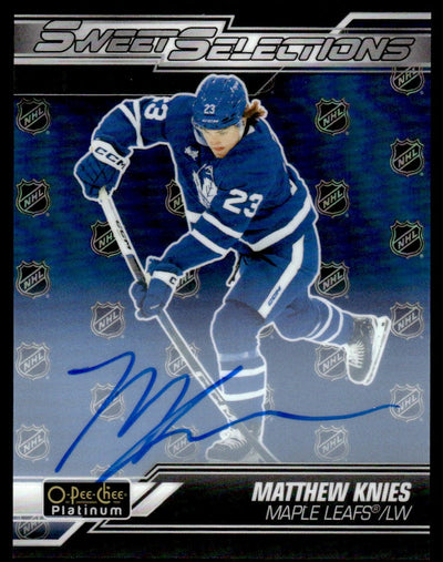 2023 Upper Deck O-Pee-Chee Platinum SS-4 Matthew Knies Sweet Selections Rainbow Maple Leafs Auto