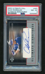 2002 Ultimate Collection Ultimate Signatures Ultimate Signatures Alex Rodriguez #AR1 /399 PSA 8