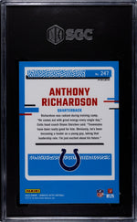 2023 Donruss Optic Blue Hyper Prizm Anthony Richardson #247 RC SGC 10