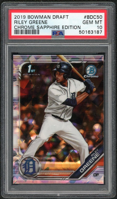 2019 Bowman Draft Sapphire Chrome Riley Greene #BDC50 PSA 10
