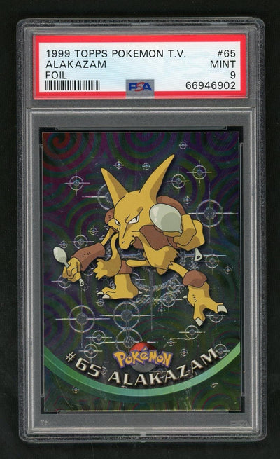 1999 Topps Pokemon Tv Holo Alakazam #65 PSA 9