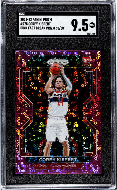2021 Panini Prizm Pink Fast Break Corey Kispert #275 RC /50 SGC 9.5