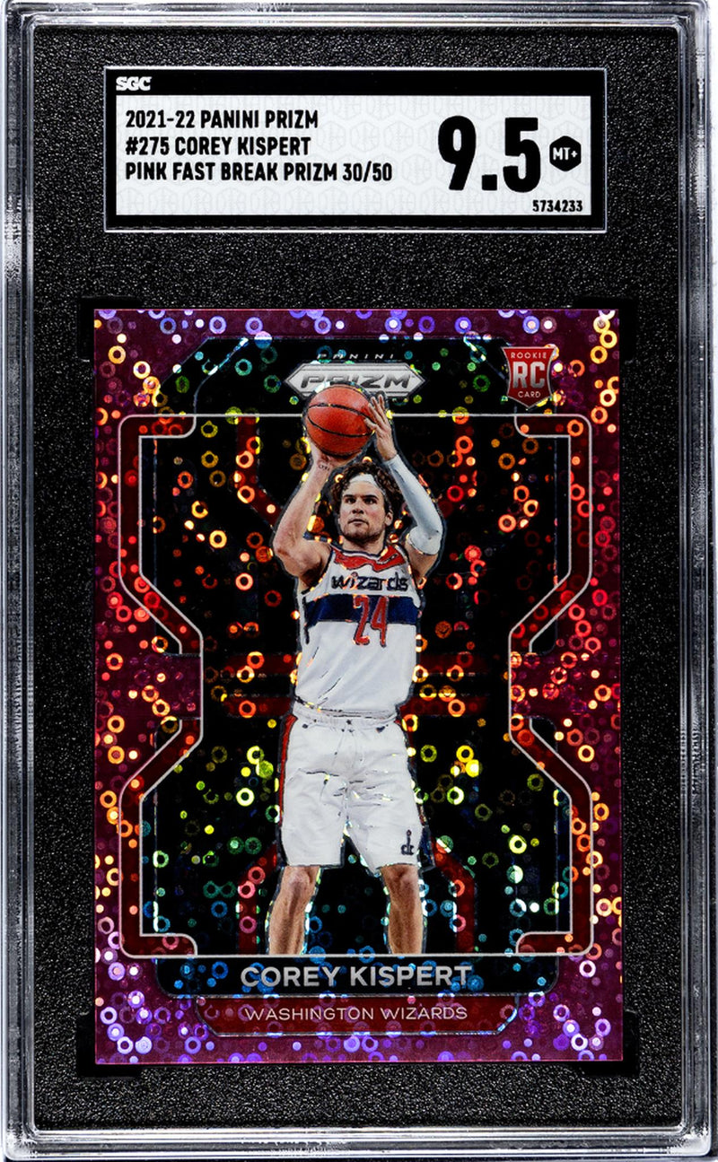 2021 Panini Prizm Pink Fast Break Corey Kispert #275 RC /50 SGC 9.5