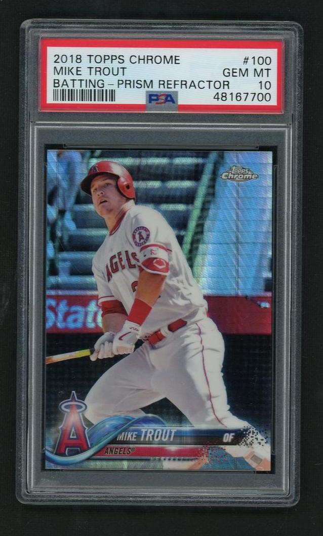 2018 Topps Chrome Prism Refractor Mike Trout #100 PSA 10