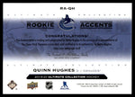 2019 Upper Deck Ultimate Collection RA-QH Quinn Hughes Rookie Accents Rookie 177 Canucks Auto