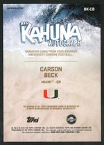 2025 Bowman Chrome BK-CB Carson Beck Big Kahuna Superfractor 1/1 VG Miami Auto