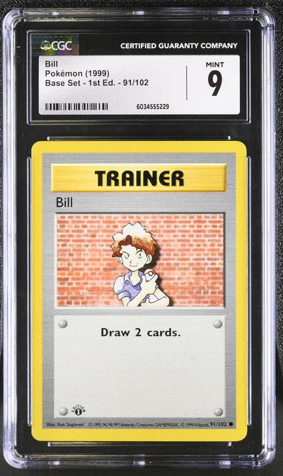 1999 Pokemon #91/102 Bill Base Set - 1st Ed. CGC 9