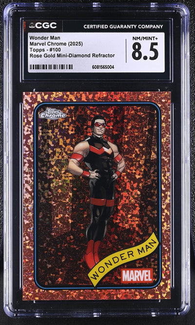2025 Topps Chrome #100 Wonder Man Rose Gold Mini-Diamond Refractor CGC 8.5
