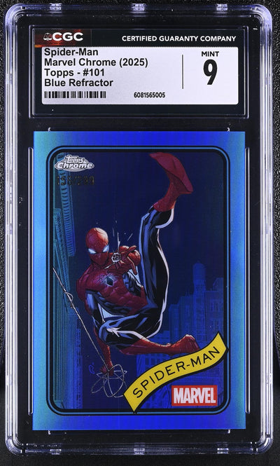 2025 Topps Chrome #101 Spider-Man /299 CGC 9