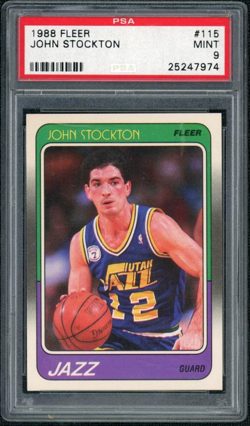 1988 Fleer John Stockton #115 PSA 9
